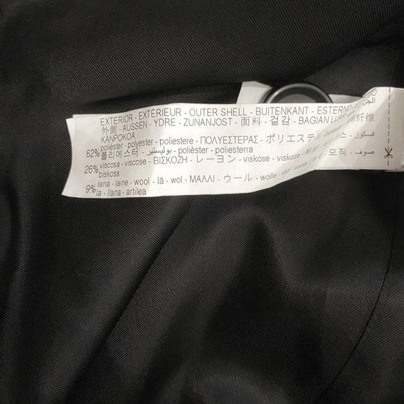 ZARA WOOL BLEND NAVY PINSTRIPE PEAK LAPEL SINGLE BUTTON BOYFRIEND BLAZER - XXL - Picture 10 of 10